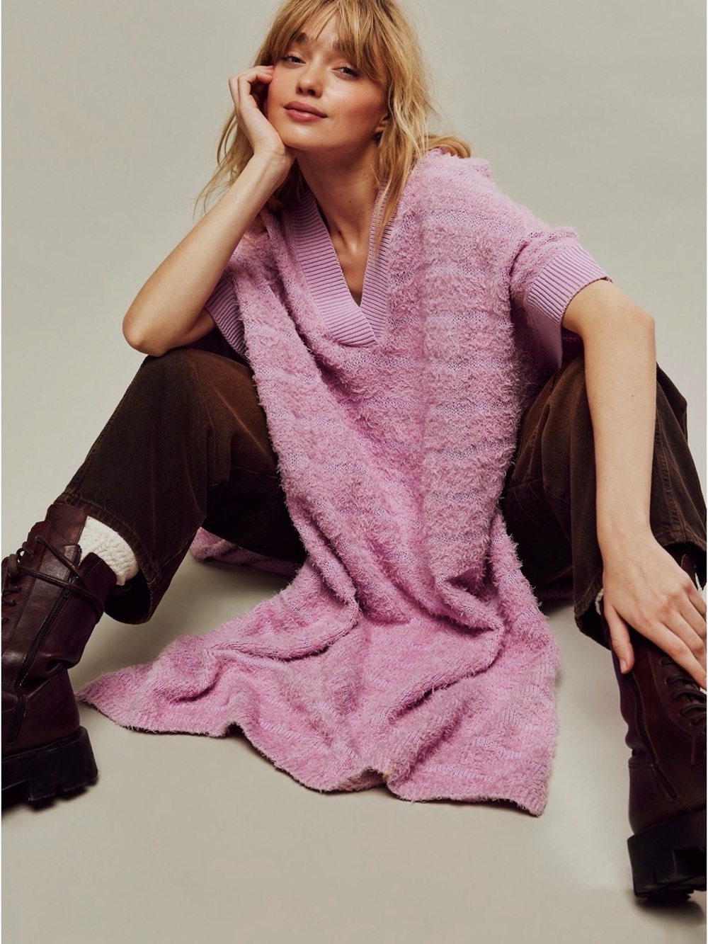 Free People Imani Textured Knit Oversized Pullover Sweater - Picture 2 of 14